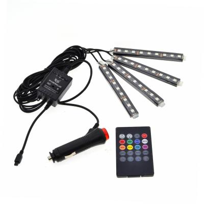 China Car Interior Atmosphere Light RGB LED Strip Lights 5050 RGB LED Car Interior Strip Light With Music Remote Control for sale