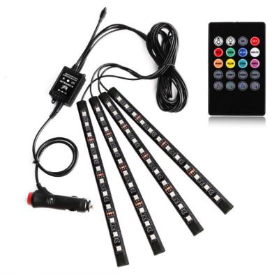 China Illuminate Whole Car Sensed LED Interior Car Lighting RGB SMD5050 4X48pcs Atmosphere Strip Light Car Interior Lights for sale