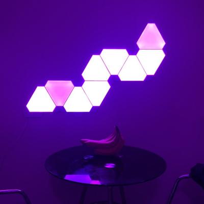 China Long Lifespan Smart LED Light Panel Led Triangle Smart Panel Light 9pcs/set RGBW Smart Control Ceiling LED Wifi Colorful Triangle Lights for sale