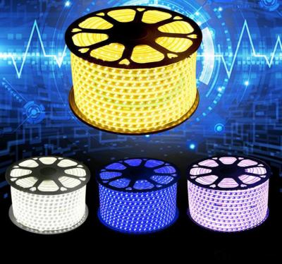 China Hotel IP67 High Voltage Long Working Life Single Color 5050 Led Strip 220v Waterproof for sale