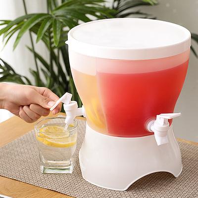 China New Rotating Juice Wine Tap Gallon Home Stocked Brew Hotel Party Vessels Drink Punch Jar Plastic Barrel Beverage Dispenser Tropical Set for sale