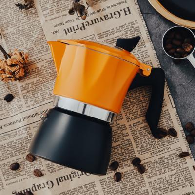 China WITH LID Mocha Espresso Home Extraction Hand Brewed Drip Orange Manual Coffee Maker Set Portable Coffee Mocha Pot Express for sale