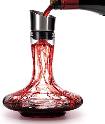 China High Quality Luxury Built-in Decanter Whiskey Aerator Gift 100% Crystal Glass Aerator Wine Decanter Red Lead Free Hand Held Decanter for sale