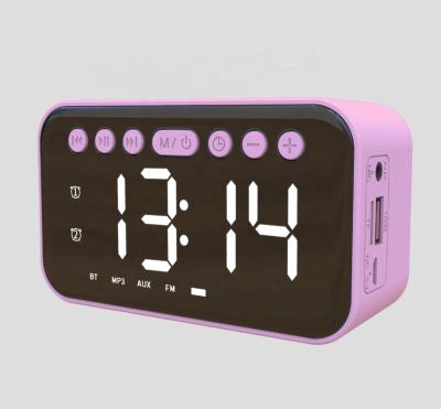 China 2021 Newest High Quality Radio Alarm Clock Speaker With Fm , Wireless Digital Alarm Speaker for sale