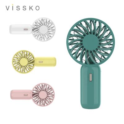 China 2021 Newest Low Noise Colorful Portable Handheld Desktop 3 500mAh Rechargeable Adjustable Mini Gear Fan for sale