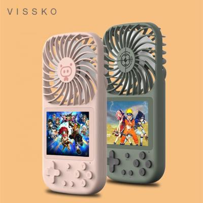 China Plastic ABS + Mini Fan 2-in-1 USB Fan Console Lithium Battery Game Handheld Game Player Retro Creative Electronic Game Portable Handheld Console for sale