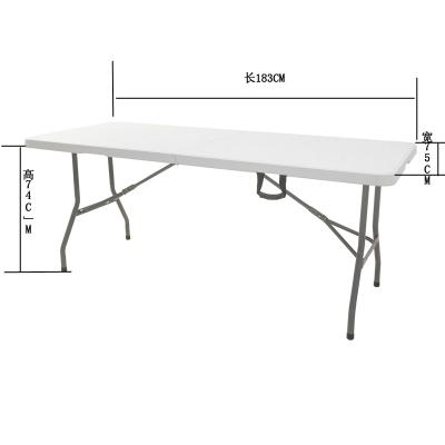 China Easy Transport / Small Storage Space 6ft Plastic Folding Table With Carry Handles Table for sale