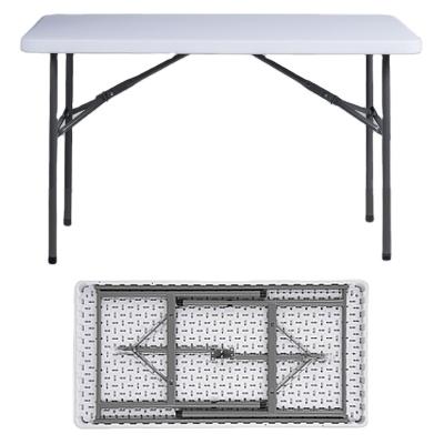 China Hottest Product White Plastic Table Outdoor Wedding Easy Carry Rectangular Plastic Folding Banquet Table for sale