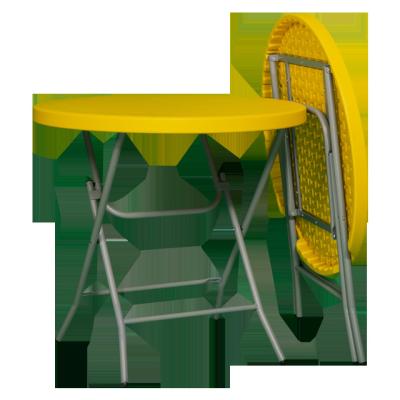 China Small Modern Yellow Plastic Camp Around Outdoor Folding Table Garden for sale