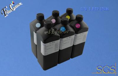 China Magenta, amarillo, ciánico, negro, blanco, barniz LED ULTRAVIOLETA que cura la tinta para la impresora ultravioleta de la cabeza de la impresora de Epson en venta