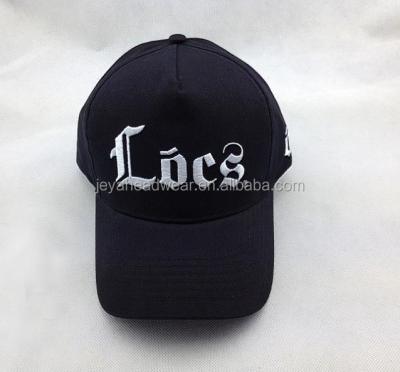 China JOINT Black Cotton Twill Flourish Logo Decorated Letters Custom Cap for sale