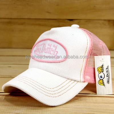 China COMMON Promotional Pink Mesh Trucker Caps Applique Cheap Mesh Trucker Hats Promotional Trucker Hats for sale