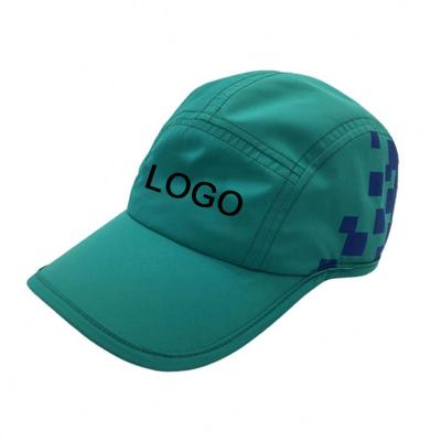 China 5 Panel Low Profile Cloth Dry Running Hat Suitable Moisture Wicking Baseball Cap for sale