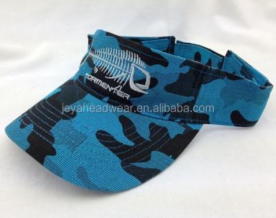 China COMMON Camouflage Sun Visor Hat Logo Youth Camouflage Blue Blue for sale