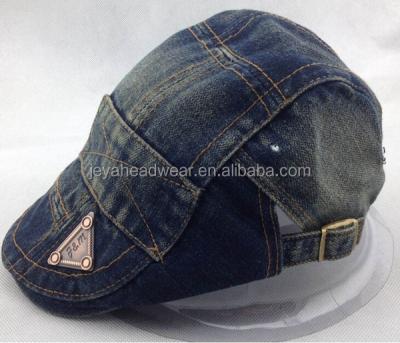 China Vintage Commoners/Ladies Platypus Ivy Cap Casual Denim Hat With Fabric Patch for sale