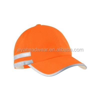 China COMMON Reflective Trim Baseball Cap Sports Hat Orange Hat Without Logo Orange Santa Hats for sale