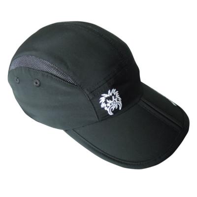 China COMMON Folded Convenient Embroidered Black Brim Baseball Cap Hat Baseball Cap Sports Hat for sale