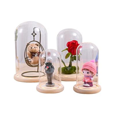 China India Home Decoration Glass Bell Clear Glass Dome with Black Base for Wedding Gift for sale