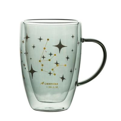 China 2021 Viable Bright Double Walled Star Coffee Mug Cup Glasses for sale