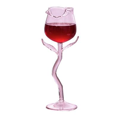 China Rose Shape Bar Crystal Glass Red Wine Glass Household Goblet for sale