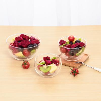 China Large sustainable glass salad bowl - mixing and serving dish - clear glass fruit and trifle bowl for sale