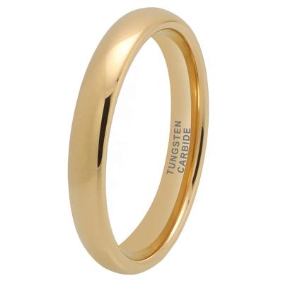 China CLASSIC 3mm Gold Dropshipping Jewelry Wholesale Trendy Engagement Wedding Band Stackable Tungsten Carbide Ring Women Men Ring for sale