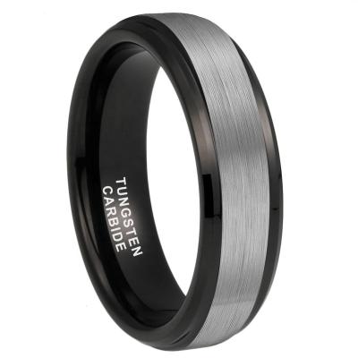 China CLASSIC 6mm Wholesale Dropshipping Cut Brushed Tungsten Carbide Ring Fashion Jewelry Engagement Wedding Band For Men Women for sale