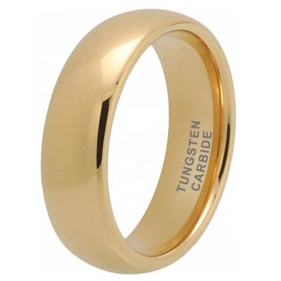 China Wholesale Dropshipping CLASSIC 7mm Dome Polished Classic Tungsten Ring Gold Engagement Wedding Band Fashion Jewelry For Women Men for sale