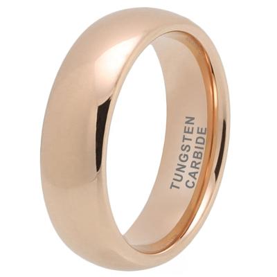 China Wholesale Dropshipping CLASSIC 7mm Dome Polished Classic Tungsten Ring Rose Gold Engagement Wedding Band Fashion Jewelry For Women Men for sale