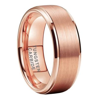 China CLASSIC 8mm Wholesale Dropshipping Stepped Beveled Fashion Jewelry Engagement Wedding Band Tungsten Carbide Ring For Women Men for sale