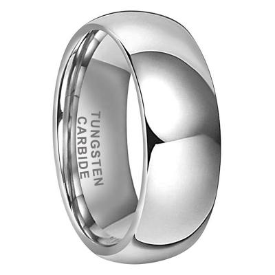 China CLASSIC 8mm Wholesale Dropshipping Dome Polished Fashion Jewelry Engagement Wedding Band Tungsten Carbide Ring For Women Men for sale