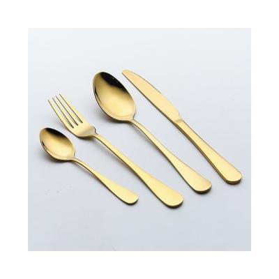 China Sustainable Wedding Gold Cutlery Set Customized With Logo Spoons Forks Knives Stainless Steel Rose Gold, Blue, Black, Flatware Set for sale