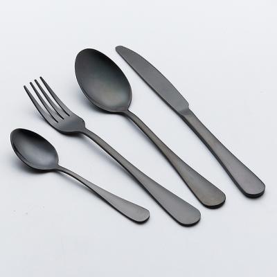 China Sustainable Black Cutlery Set Stainless Steel Flatware for sale