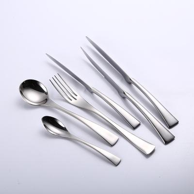 China Sustainable Cutlery Set Customized With Logo Spoons Forks Knives Stainless Steel Flatware Set High Quality Flatware Set for sale