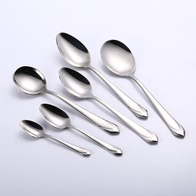 China Sustainable Household Goods Flatware Spoons Customized With Logo Stainless Steel Cutlery Spoons Tableware High Quality Spoon for sale