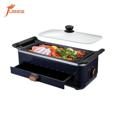 China New Production Electric Home Roasting Pan Oven Roast Meat Pan Smokeless Easily Cleaned Electric BBQ Grill for Household for sale