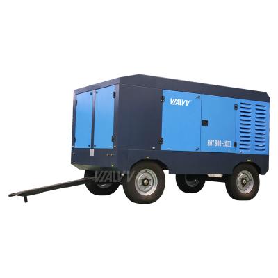 China Vialvv 750 cfm energy saving diesel portable screw air compressor and high efficiency machine pressure for drilling rig for sale