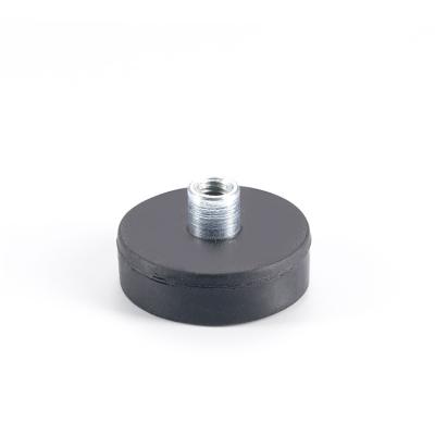 China Good Quality Magnet Industrial Magnet Base Covered Rubber Coated Strong Magnets D22*H6.5*L10.5-M4*d6 for sale