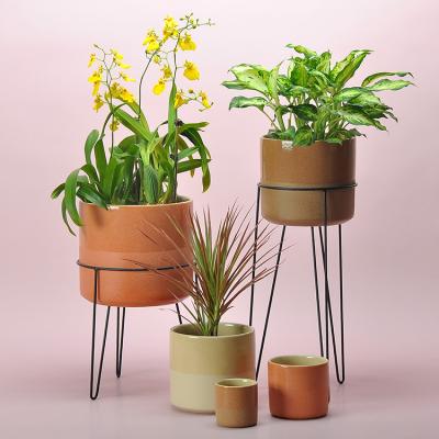 China Modern Elegant Nordic Style Garden Decor Good Quality Color Cylinder Luminous Flower Pots for sale