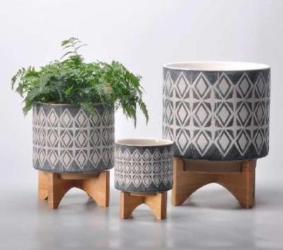 China Desktop Ornaments Eco - Friendly Planting Modern Concrete Flower Pots Cement Planter for sale