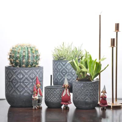 China Modern Handcrafted Unique Decorative Cement Planter, Indoor Nordic Style Plant Pot for sale