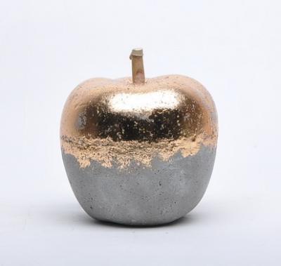 China Eco - Friendly Cement Material Christmas Gifts Gold And Apple Gray Abstract Modern Home Decor for sale