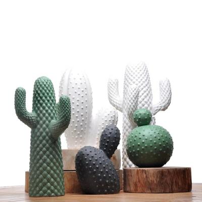 China Fancy Mexico Cactus Eco - Friendly Ornaments Embossed Pattern Solid Ceramic Modern Home Decor for sale