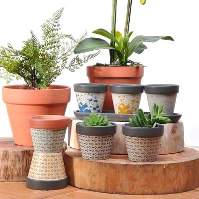 China Italain top quality eco-friendly ceramic mini glazed flower pot crafted clay pots fod orchids for sale