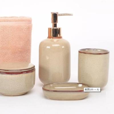 China Sustainable High Quality Cylinder Shape Simple Hand Press Soap Dispensers / Ceramic Lotion Dispenser for sale