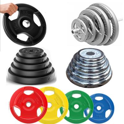 China Discos Para De Pesas Y Mancuernas Gimnasio Gymnasium Steel Rubber Discs Dumbbell Plate Durable Colorful Rubber Bumper Weightlifting for sale