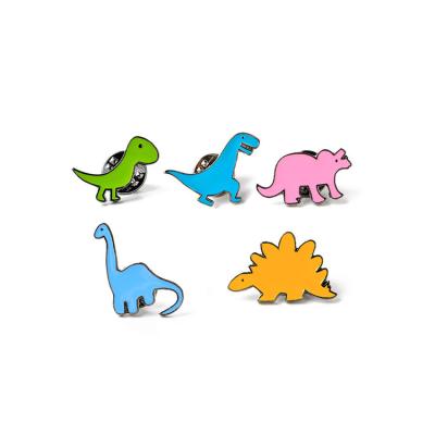 China China pink folk crafts children dinosaur enamel lapel pin manufacturers cute animal soft pin blue orange green china for sale