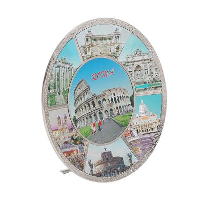 China Wholesale China Gold Dubai Singapore Country Souvenir Zinc Alloy Plating Tourist Dish for sale