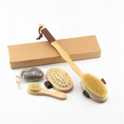 China New Body Cleansing! Full Body Beauty Brush Skin Soft Long Pore Care Removable Fiber Handle Scrubber Bath Set for sale