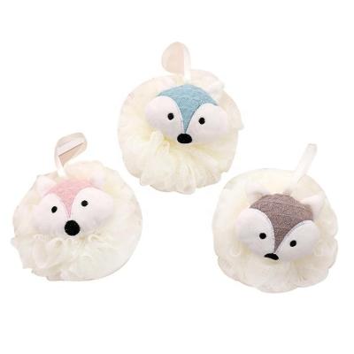 China EXFOLIATE Bath Flower Ball Scrubber Wholesale Soft Natural Shower Blows Body Cleanser Exfoliating Cute Bath Shower Sponge Mesh for sale